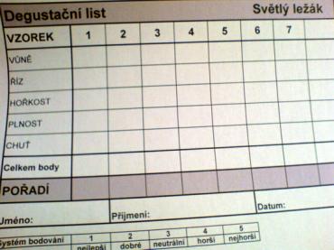 Degustační list