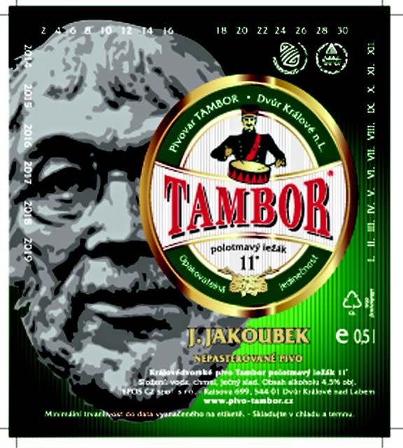 Nové Královédvorské pivo Tambor,  polotmavý ležák 11 J. Jakoubek od 2. května 2014 [p539]