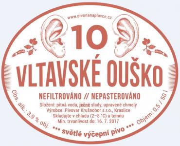 Letošní festivalové pivo nese název Vltavské ouško a jde o extra hořkou desítku, s nižším stupněm prokvašení a chmelenou i tzv. za studena