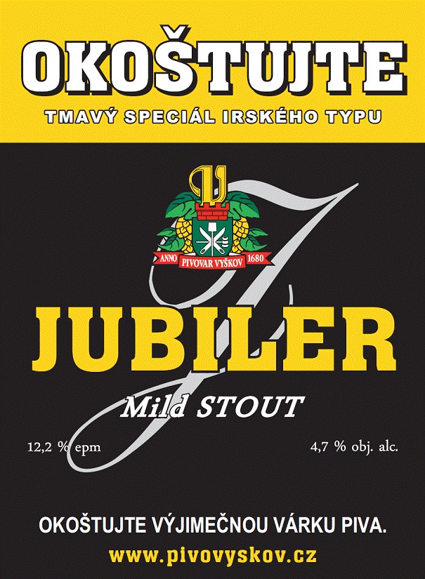 Vyškovský pivovar má k velikonocům další speciál: JUBILER Mild STOUT [p262]